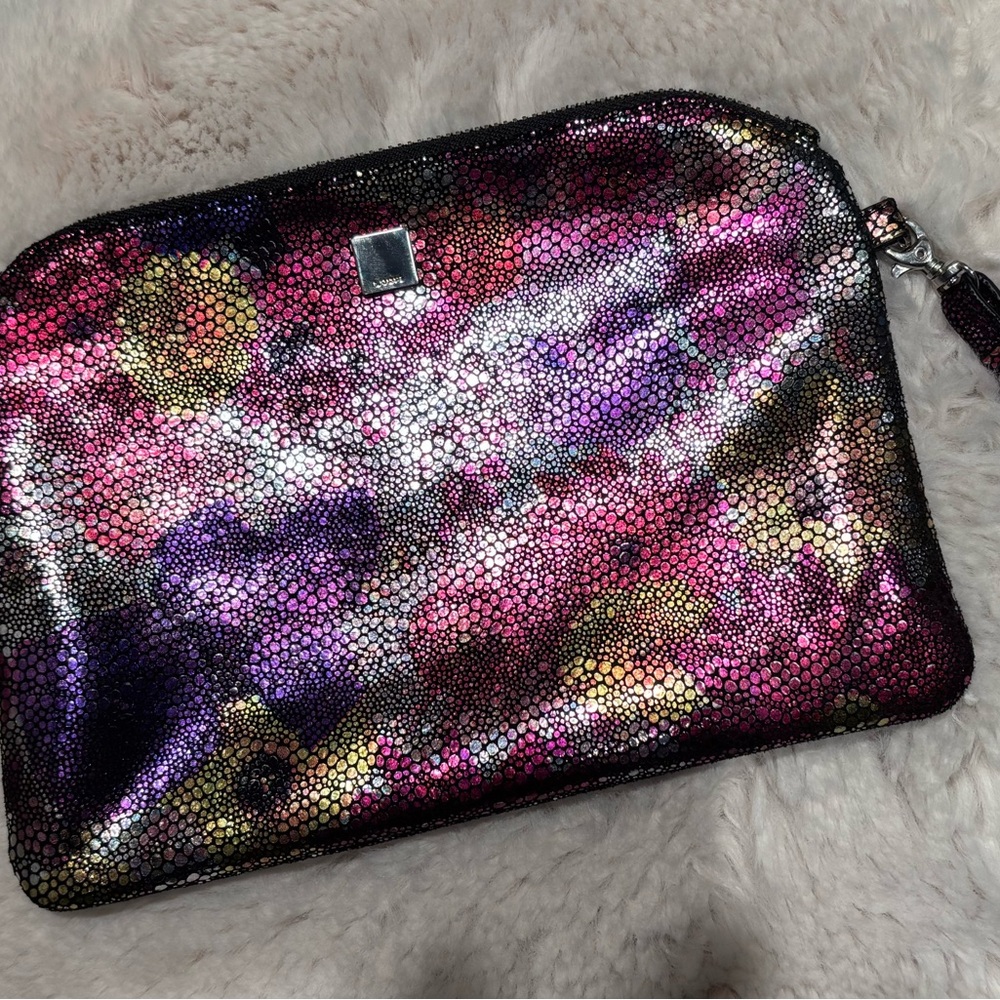 Lodis Multicolored Textured Clutch with Wristlet